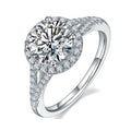 Luxury 2ct Moissanite Fashion Ring Engagement Round Shape Sterling Silver 925 Gra Certified Moissanite Ring for Wedding