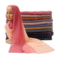 Hot Drilling Hijab Scarf With Stone Crystal Scarves Dubai Stylish Chiffon Hijab Wrap Muslim Chiffon Hijab