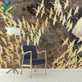 YKMM 183 3D Design Wallpaper Gold Customized Painting 3d Wallpaper for Walls Murals