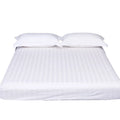 Best Seller Custom logo Hotel Home Soft Microfiber 100% Polyester Twin Full Queen king Hotel White Satin Strip Bed Hat