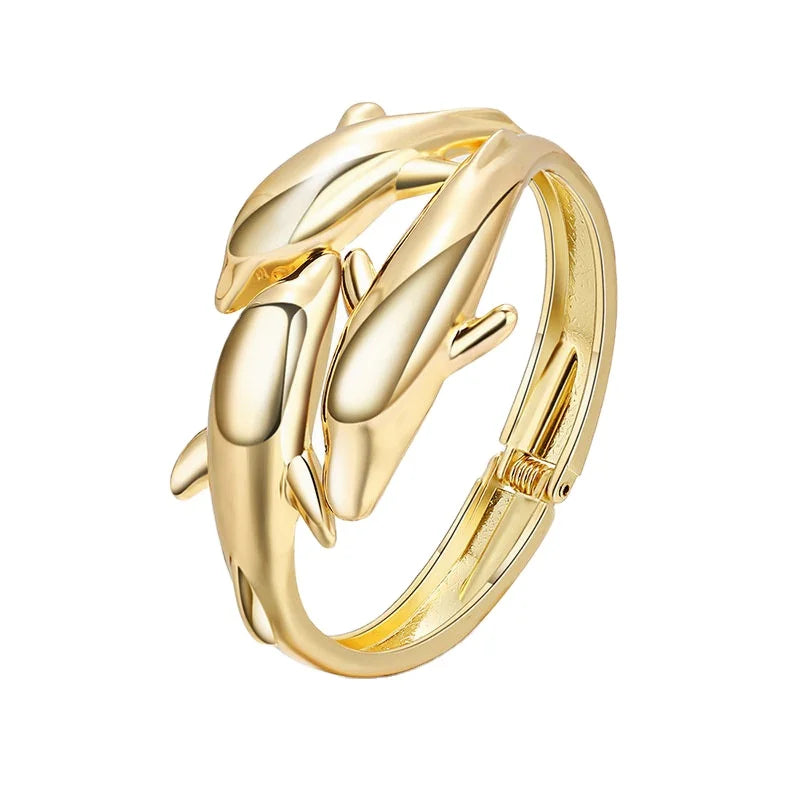 Accessories Animals Gold Silver Filled Plated Women Girls Dolphin Shape Bangles Bracelet Jewelry for Gift