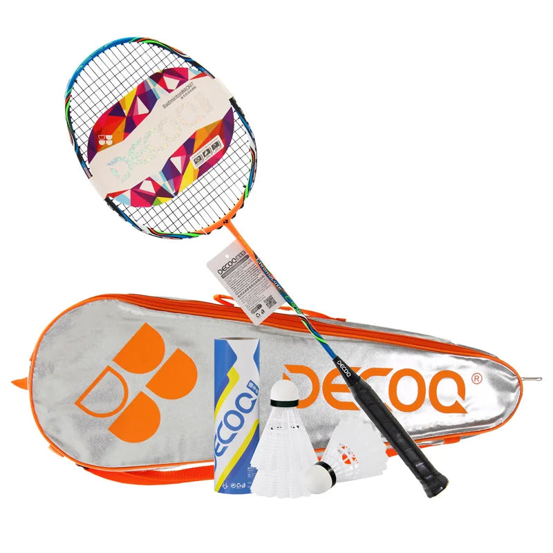 Professional Dual Durable Carbon Fiber Badminton Racket Set for Adults Custom Logo PU Woven for Offensive Training Men Women
