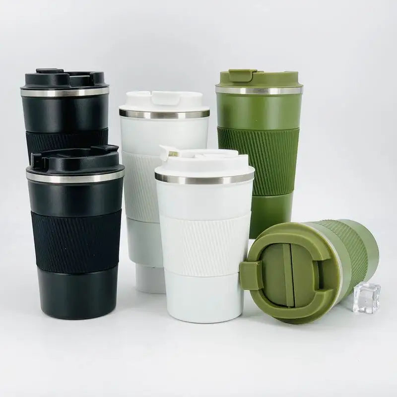 12oz 17oz Double Wall Stainless Steel Coffee Mug Thermos Coffee Cup Travel Insulated Mugs With Silicone Sleeve