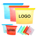 Custom Logo Printed Usse Reusable Fresh Folding Silicone Bags for FoodEco-friendly Zip Reusable Silicone Food Storage Bags