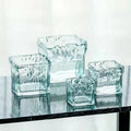 New Decorative Modern Wedding Simple Glass Vase Glacier Design Square Thick Glass Vases for Flower