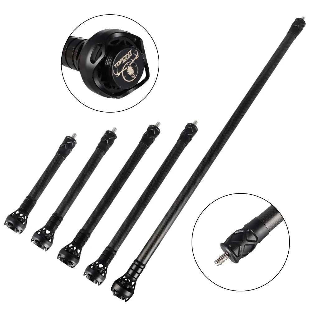TP626 Shock Bar 6/8/10/12/24" Archery Bow Stabilizer for Compound Bow Hunting Carbon Fiber Body With Damping System and Weights