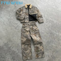 Custom Sweatsuit Mens Streetwear Camoflouge Two Piece Set Tracksuit Men Carpenter Pants and Zipper Reals Tree Camo Jacket Set