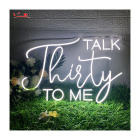 Winbo Dropshipping Custom Led Light Neon Sign Room Home Decoration Free Design Talk Thirty to Me Neon Sign Custom logo LED Sign