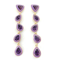 2026 New Trending Jewelry Gemstone Pendant Gold Plated Purple Diamond Crystal Korean Jewelry Earring Charms for Women