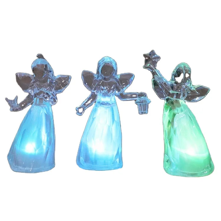 Directly Provided by Manufacturer Color Customizable LED Lighting Acrylic Angel Christmas Wreath & Garlands Gift