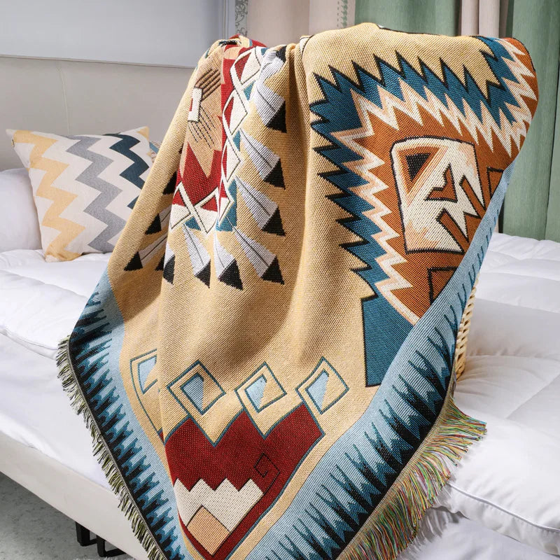 Custom Bohemian Blanket Throws Cobija Wholesale Boho Other Knitted Woven Cozy Nordic Knit Throw Woven Blanket