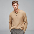 Men's Classic Collar Mohair Blend for Polo Sweater Winter Knit Pullover Anti-Wrinkle Anti-Shrink Breathable Warm Front Print