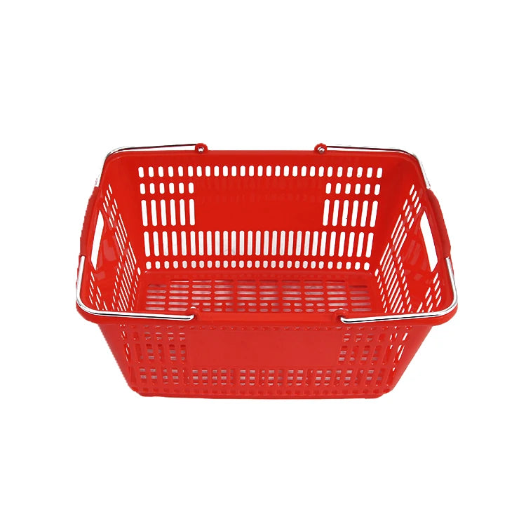 Customized 2 Handles Eco-Friendly HDPP Material 35L Volume Ensure Brand Supermarket Shopping Basket with Cheap Price