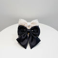 French Design Bowknot Hair Clip Round Rhinestone Fabric Hair Bow CELIAY 17.5cm for Adult Girls Daily Use Headwear