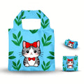Custom Logo Folding Bag RPET Polyester Supermarket Recycled Folded Foldable Grocery Shopping Bag