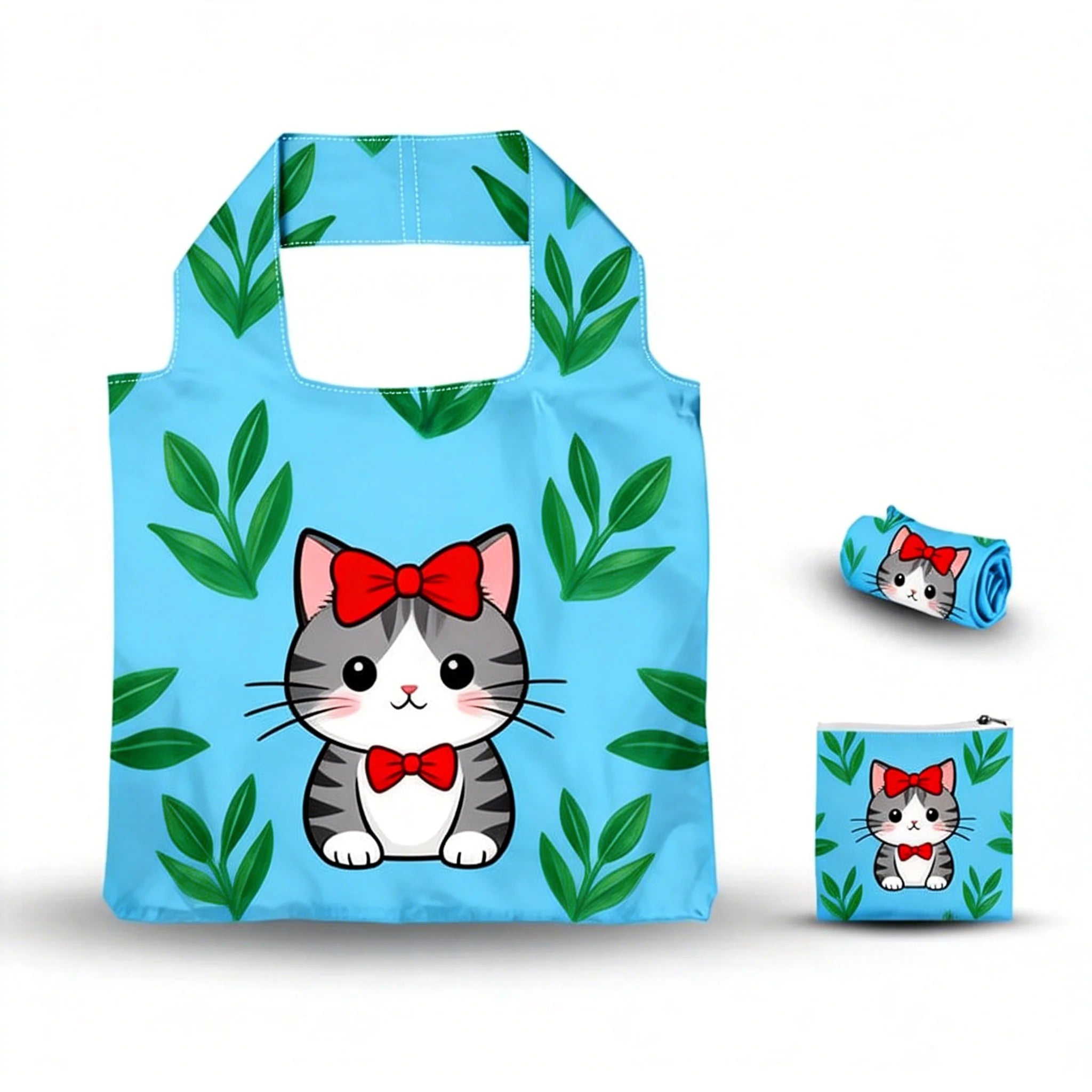 Custom Logo Folding Bag RPET Polyester Supermarket Recycled Folded Foldable Grocery Shopping Bag