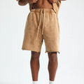Custom 420 Gsm Vintage Oversized Sports Sweat Short Pants Set Men Summer Heavy Cotton Baggy Sweat Distressed Acid Wash Shorts