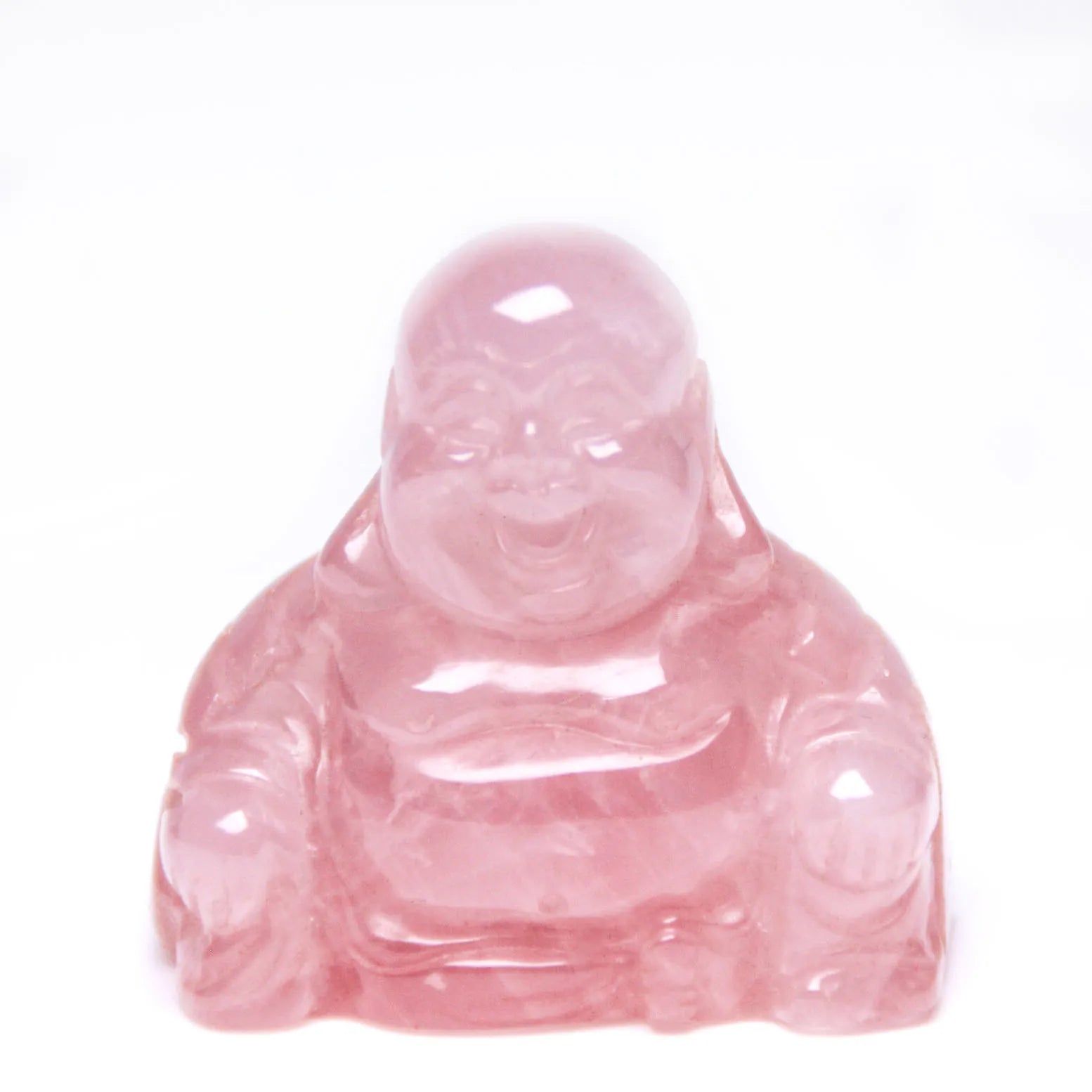 Huiying Chinese Style Living Room Home 37*37mm Gemstone Rose Quartz Buddha Decoration Accessories Crafts