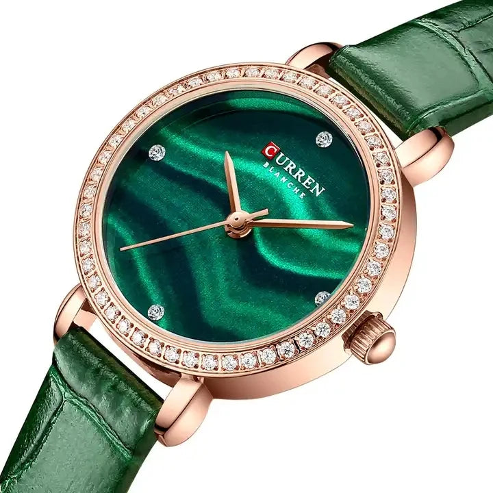 CURREN 9083 New Woman Watches 26mm Dial Green Bracelet Watches Top New Waterproof Women's Wristwatch Relogio Feminino