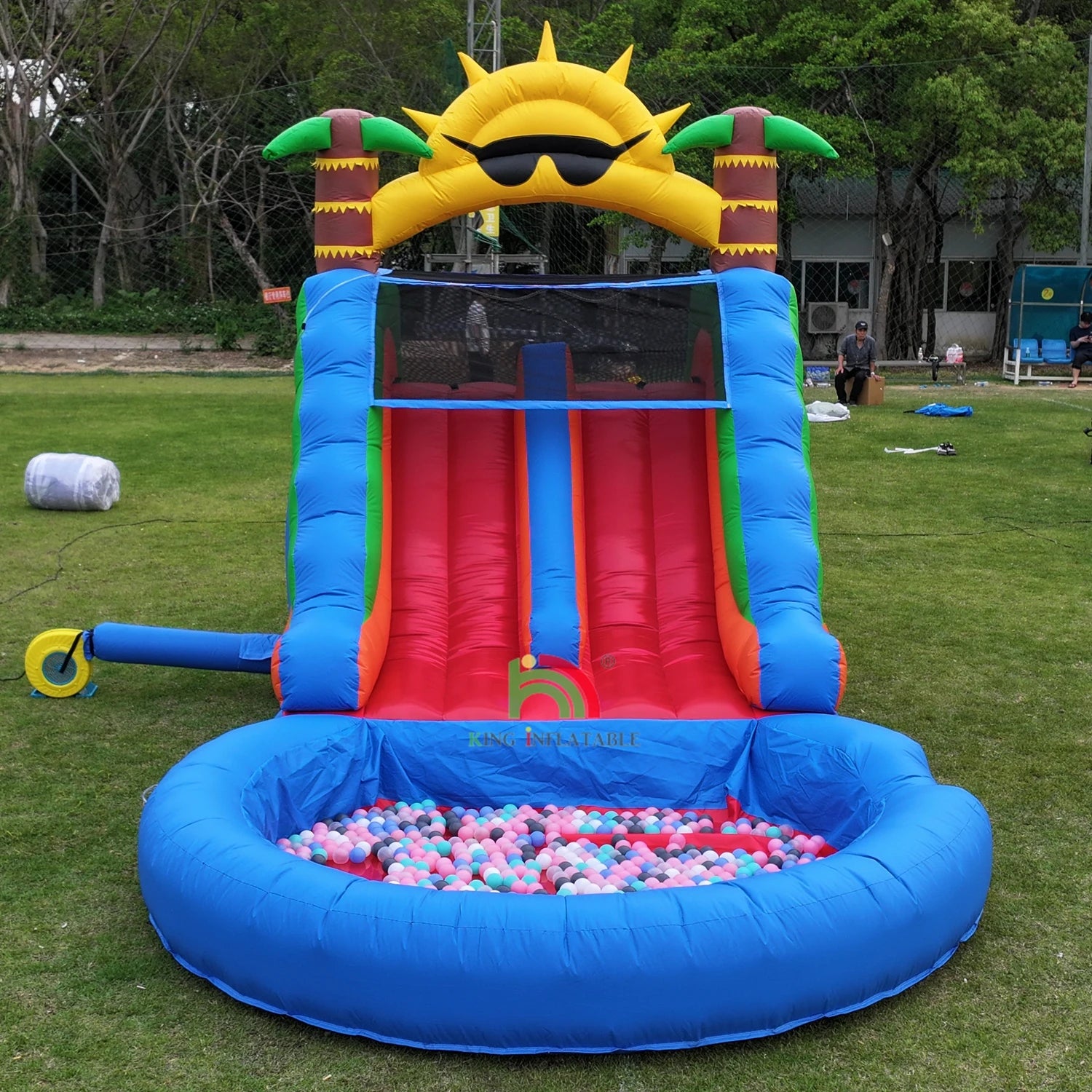 Commercial 100% PVC Double Lane Inflatable Water Slides with Pool and Climbing Slide for Adults Kids Water Slide Inflatable