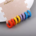 Fashion Jewelry Simple C Shape Earrings Bright Orange Cute Cc Hoop Earrings Women Candy Color Frosted Gold Plated Hot Sale FS