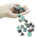Luxury Dnd 7pcs Polyhedral Metal Dice Set Multi Color with Gold or Silver Edge Dungeons and Dragon Dice for Playing Games