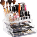 Three Draw Lipstick Holder Eco-friendly Transparent Drawer-type Cosmetic Organizer Multifunction