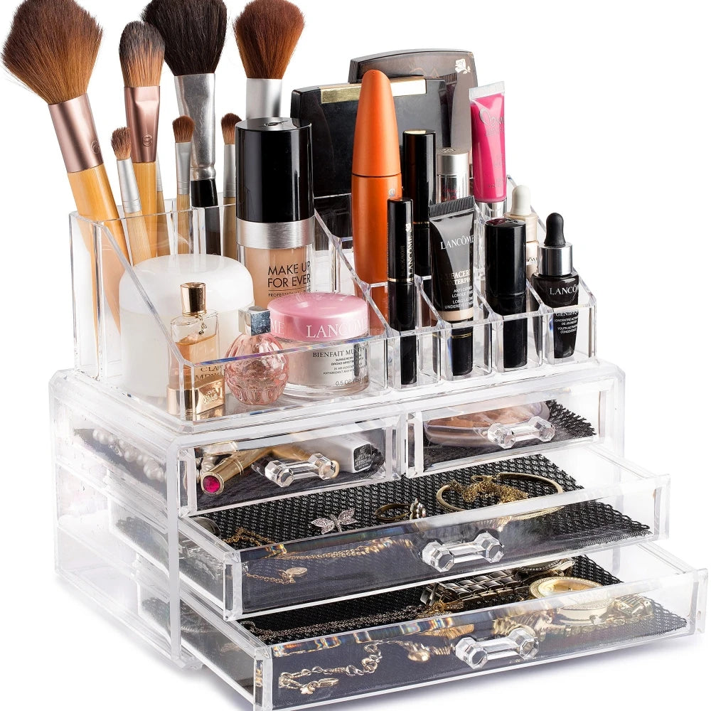 Three Draw Lipstick Holder Eco-friendly Transparent Drawer-type Cosmetic Organizer Multifunction