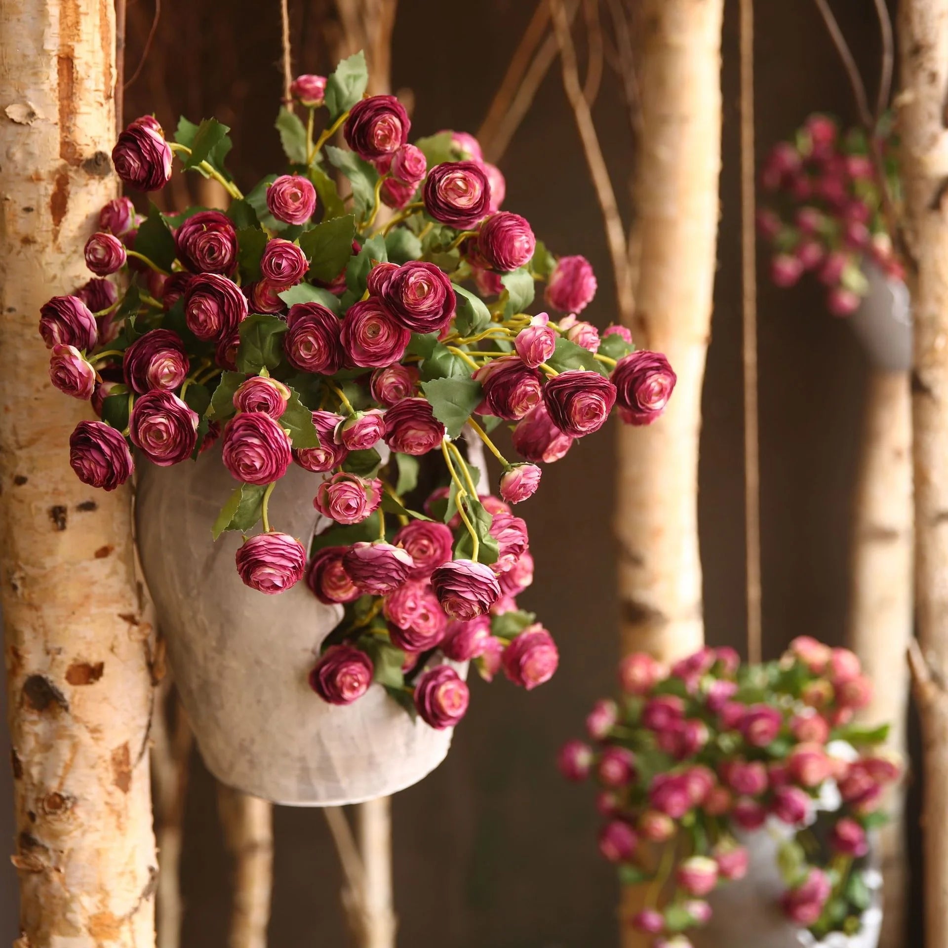 L192 High Quality Luxury Lifelike Artificial Flowers 3-Head Home Decor and Photography Props Competitive Advantage