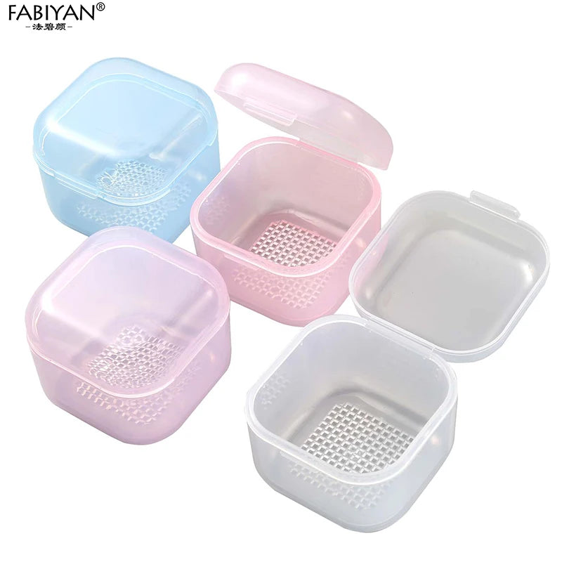 Multi-function Portable Nail Drill Bit Sterilization Box Nail Polishing Head Cleaning Bowl Square Manicure Tools Cleaning Box
