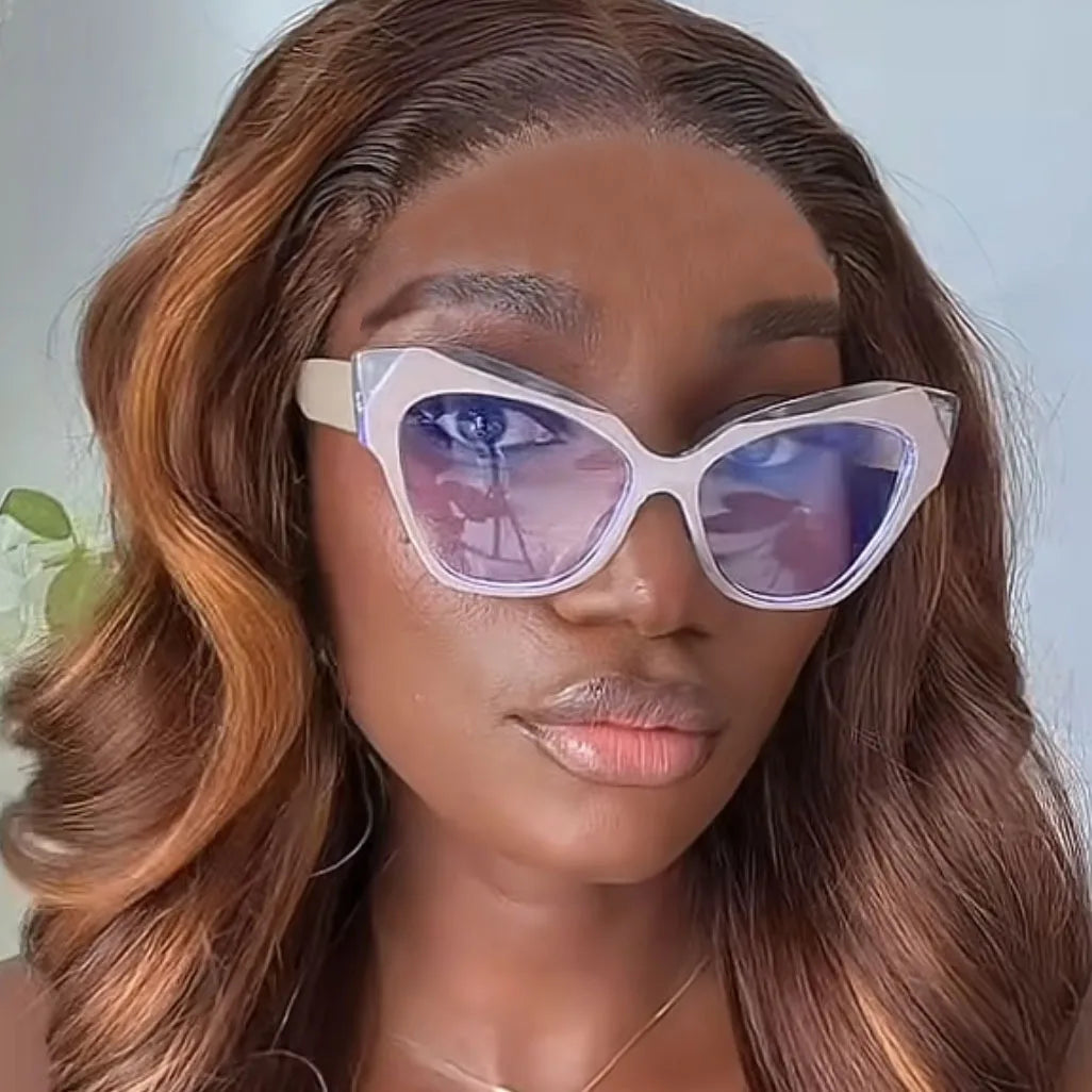 Big Frame Cat Eye Optical Eyeglass Myopia Spectacle for Women Vintage Anti Blue Light Sample Eyeglass Frames for All Persons