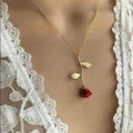 New Romantic Flower Necklace Alloy Simulation Rose Flower Pendant Necklace Women Valentine's Day Jewelry
