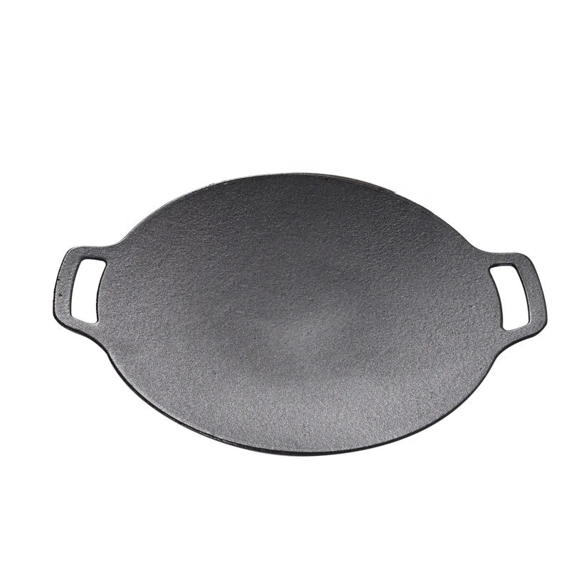 Korean Style Cast Iron Non-Stick BBQ Grill Pan Wholesale Metal Plate for Outdoor Camping Picnic