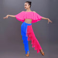 Latin Dance Suit Girls' Training Tassel Pants Suit Professional Children's Dance Competition Suit