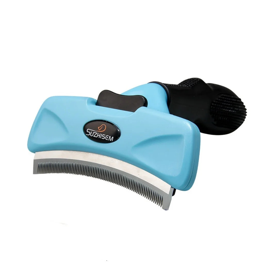 2024 New Stainless Steel Needle Comb Plastic Pet Grooming Tool for Dog and Cat Self-Cleansing Comb Brush