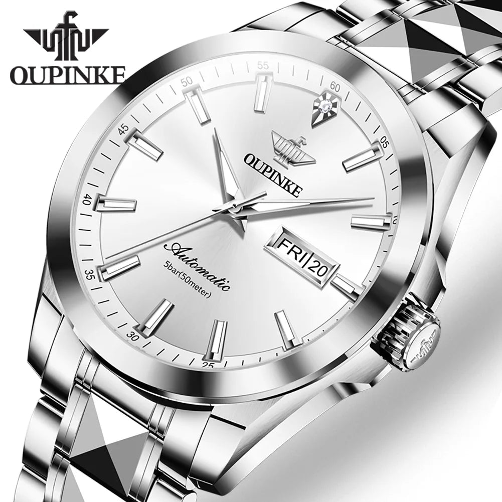 OUPINKE  3223 OEM  Luxury Brand Customize logo Fashion Waterproof Watch Men Automatic Mechanical