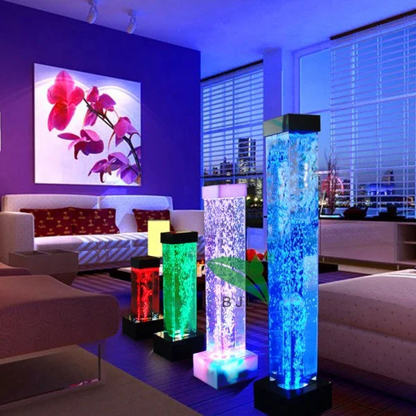 Beautiful Mini square Water Bubble Tube Changing Colours Lights Modern Bedroom Sets