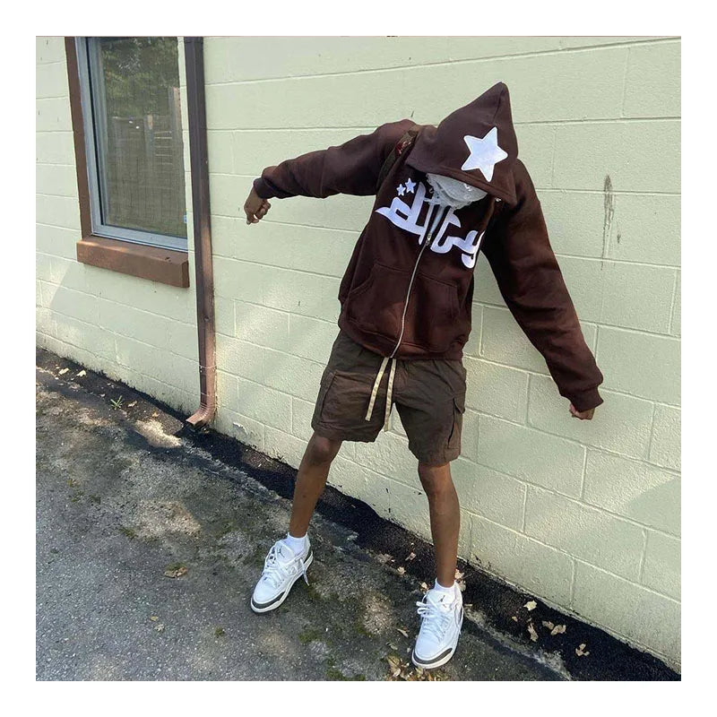Popular Products Vintage Mens Hoodies Cotton Custom Printing Mens Oversized Zipper Hoodie Puff