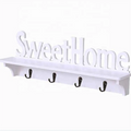 Sweet Home Creative living room bedroom Home Decoration Clothes hat hook Wall hanging wooden Storage Shelf Hook