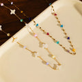 Meetyoo Wholesale Ethnic Trendy Fashion Jewelry Stainless Steel Resin Stone Beads Bohemian Necklace Colorful Jewelry for Women