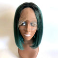 Fashion Green Tangle-Free No Shedding 150% Density for 100% Virgin Remy Human Hair Brazilian Hair Transparent Lace Baby Hair Wig