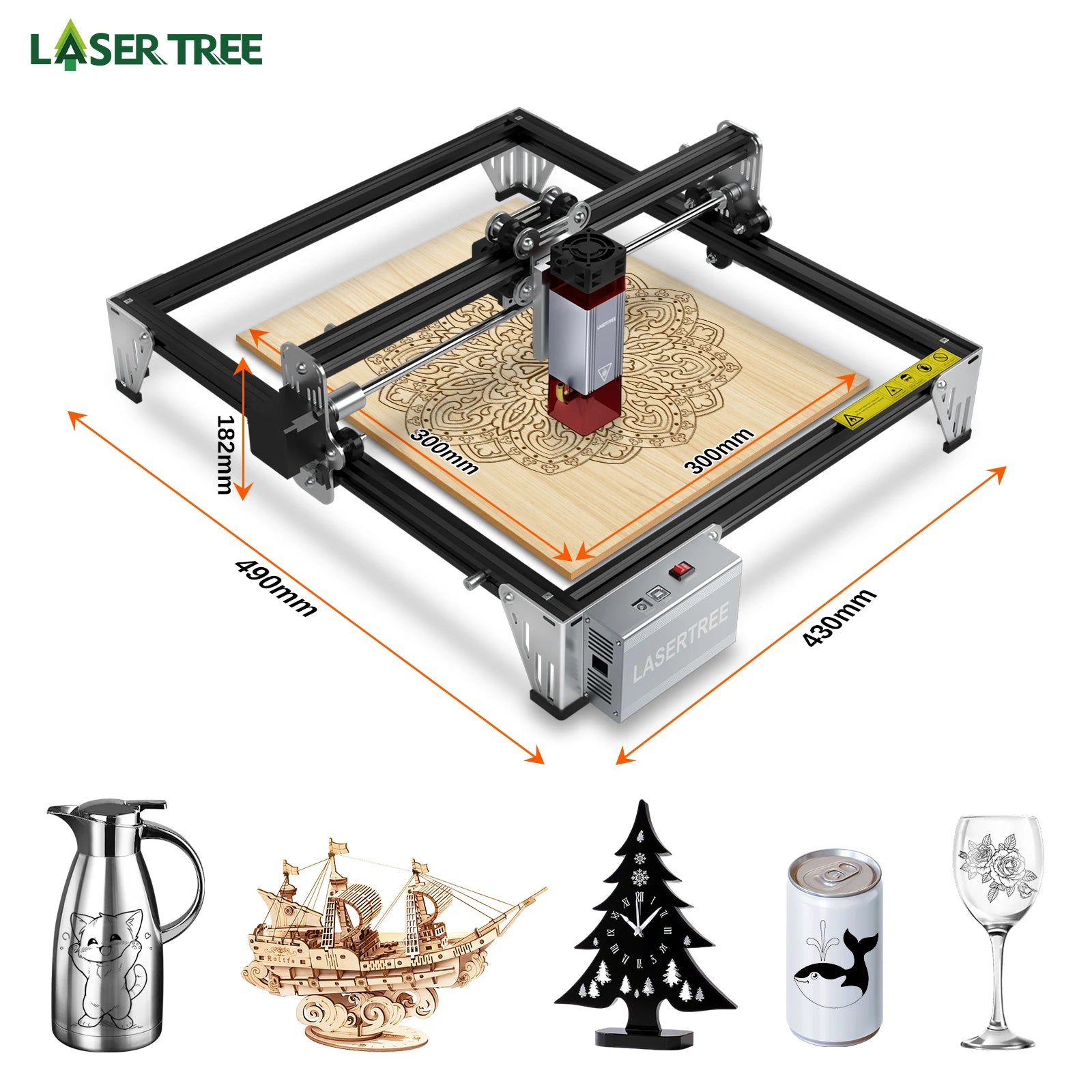 LASER TREE K1 MINI Portable 10W 30x30 Laser Engraver with Air Assist Fast Diode Lazer Engraving Machine for Copper Plate