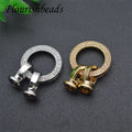 Flourishbeads Nickel Free Anti Fading Rhodium Plated Gold Plated Big Size CZ Pave Round Necklace Clasp