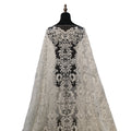 High-End White Custom Heavy Beaded Embroidery Bridal Couture Luxury Lace Fabric for Wedding Party