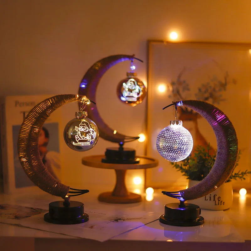 New Muslim Ramadan Decor Lamp Eid Mubarak Led Lantern Ramadan Lantern Eid Mubarak Art Lights Arabian Lantern Moon Light
