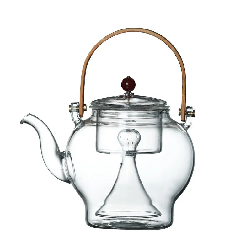 Hot Sale 800ml High Borosilicate Heat Resistant Transparent Glass Teapot with Infuser