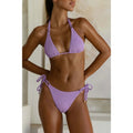 Wholesale No MOQ Custom LOGO Bikini Triangle Sexy Swimwear Solid Color Beach Vacation Swimwear