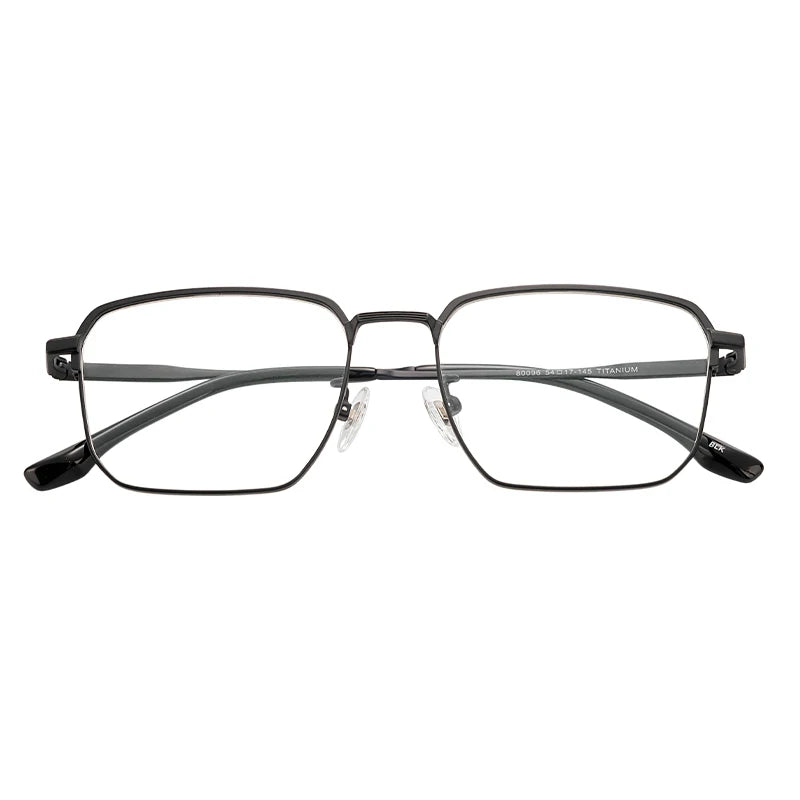 Latest Business Square Men Titanium Alloy Frame Eye Eyeglasses Anti-Blue Light Reading Glasses with Diamond Face Shape Match