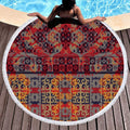 New Custom 3D Color Printed Round Beach Towel Microfiber Fringed Round Blanket Man Beach Towel Bath Towel Picnic Mat
