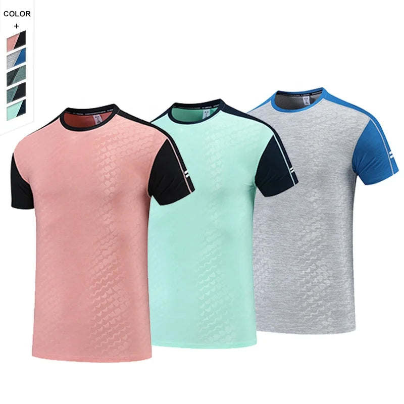 Men's Ice Silk Short-sleeved Summer Breathable Quick-drying T-shirt Wild Sports Running Fitness Leisure Wholesale T-shirts
